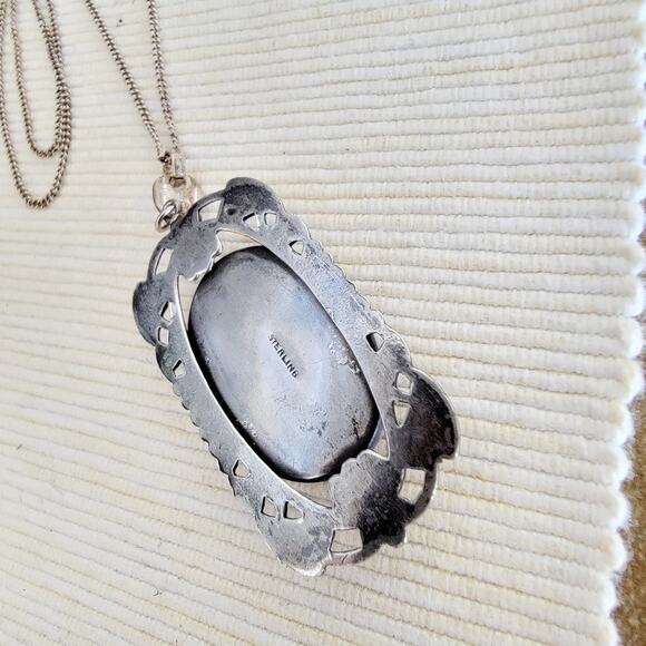 1920's Sterling Butterfly Wing Necklace - Picture 5 of 7